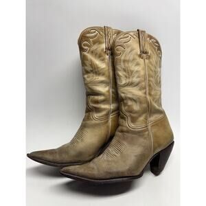 VTG Charlie 1 Horse by Lucchese Western Boots 4565 7 1/2 B Calf Leather Brazil